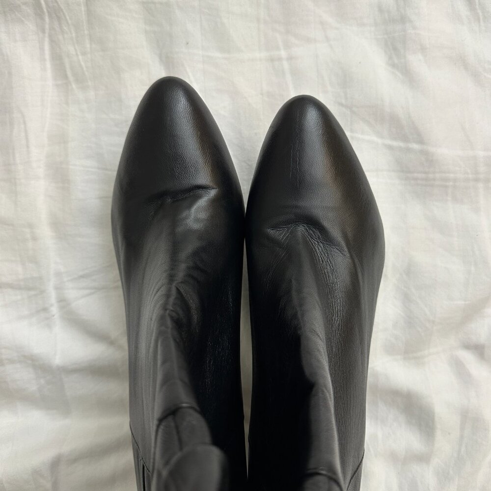 Guess Revenge Black Leather Pull On Over The Knee Heeled Boots - Picture 3 of 7